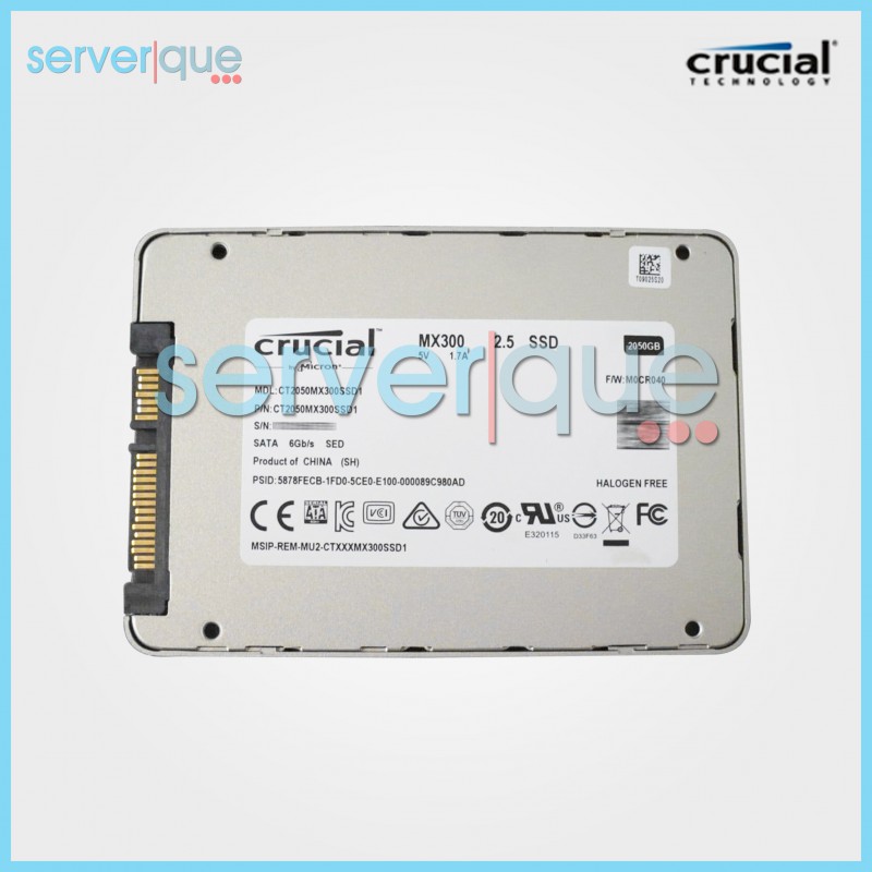CT2050MX300SSD1 Crucial MX300 2TB 6Gbps SATA SED 2.5" Internal Solid State Drive