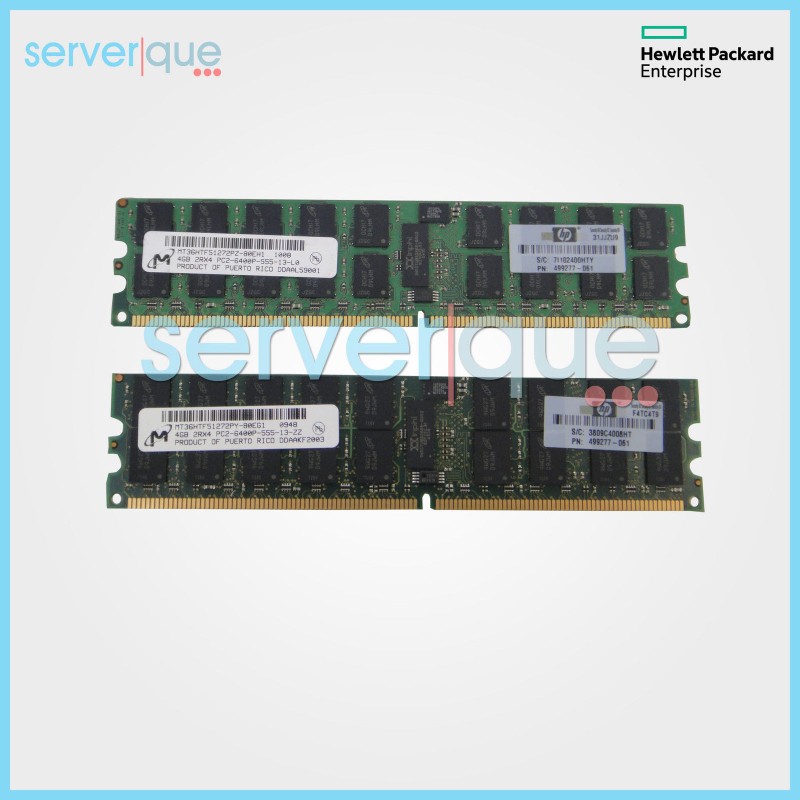 499277-061 HP 8GB Reg PC2-6400 2x4GB DDR2 Memory Kit