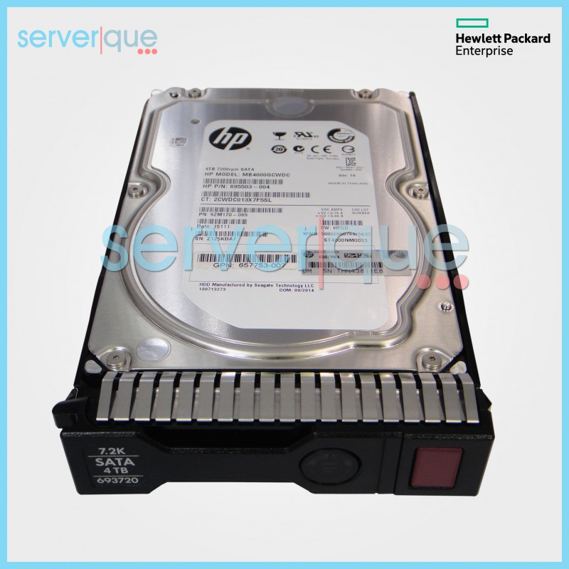 657753-007 HP 4TB 7.2K 6G 3.5-Inch SATA  LFF w/ Smart Carrier Hard Drive