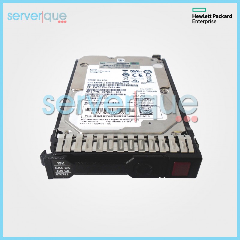 870753-B21 HP 300GB 12G SAS 15K 2.5-Inch SFF Smart Carrier Hard Drive
