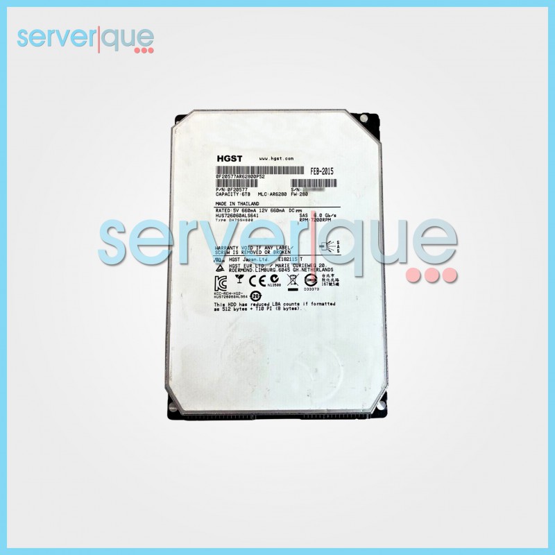 HUS726060ALS641 HGST Ultrastar He6 6TB 7.2K 6Gbps 3.5" SAS Internal Hard Drive
