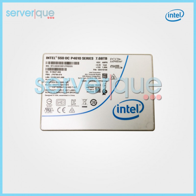 SSDPE2KE076T8 Intel DC P4610 7.68TB TLC NVMe PCI e U.2 2.5" Solid State Drive SSDPE2KE076T8 Intel DC P4610 7.68TB TLC NVMe PCI e U.2 2.5" Solid State Drive