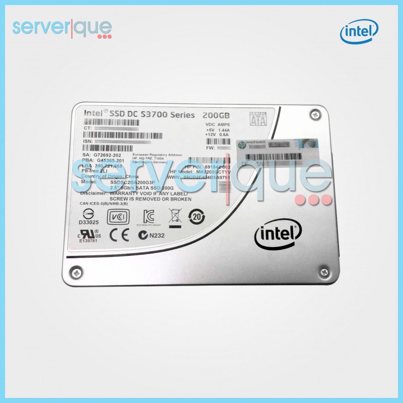 Intel DC S3700 Series 200GB SATA 6Gbps MLC 2.5" SSDSC2BA200G3P SSD 691842-002