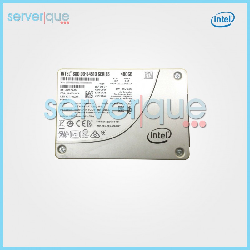 SSDSC2KB480G8 Intel D3-S4510 Series 480GB TLC SATA 6Gbps 2.5" Internal SSD