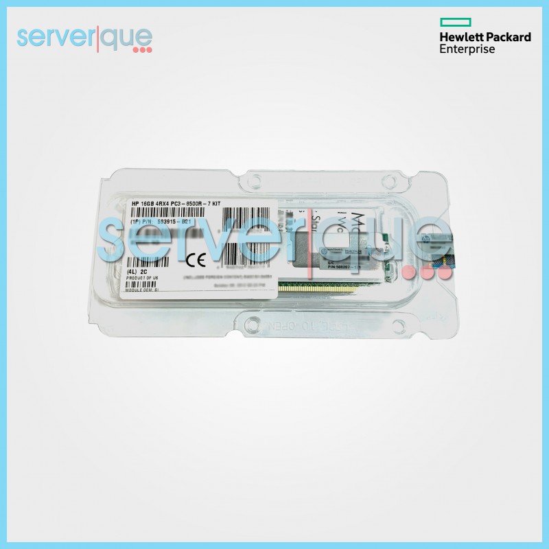 593915-B21 HP 16GB PC3-8500 DDR3-1066MHz ECC CL7 Quad Rank Memory