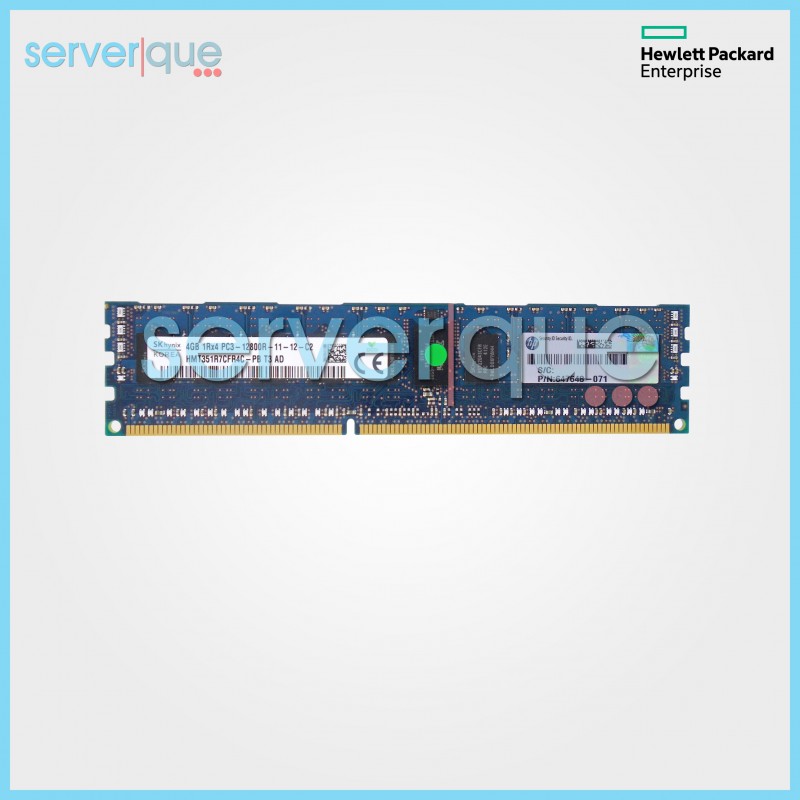 647895-B21 HP 4GB Single Rank x4 PC3-12800R DDR3-1600 Memory Kit