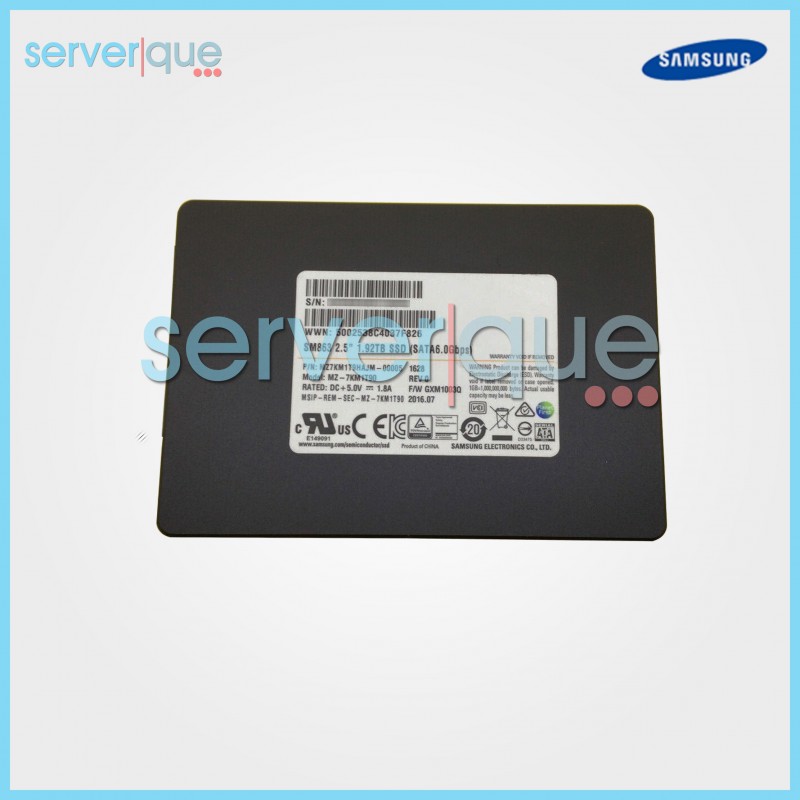 MZ-7KM1T90 Samsung SM863 1.92TB SATA 6Gbps 2.5" MLC Solid State Drive