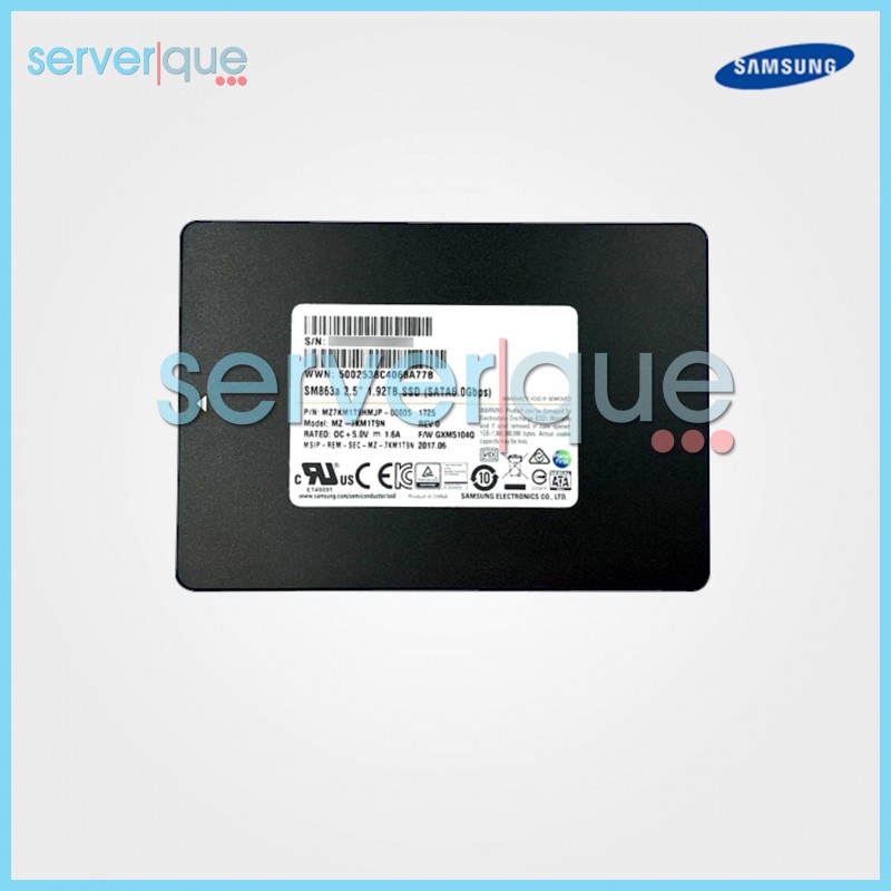 MZ-7KM1T9N Samsung SM863a 1.92TB SATA 6Gbps 2.5" Internal SSD