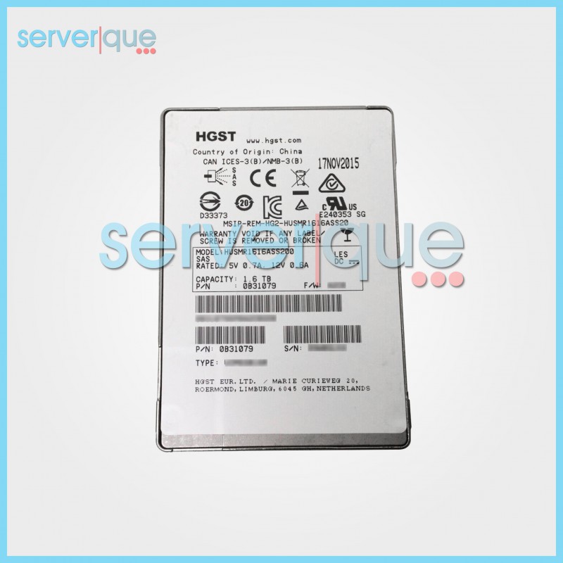 HUSMR1616ASS200 HGST 1.6TB MLC SAS 12Gbps 2.5" Internal Solid State Drive