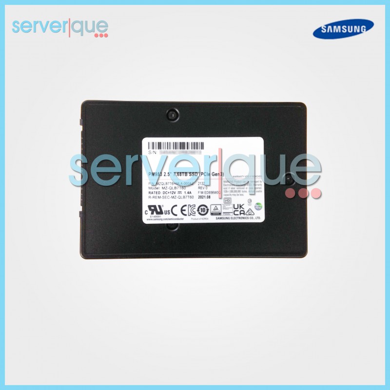 MZ-QLB7T60 Samsung PM983 7.68TB PCI e Gen 3 2.5" Internal SSD