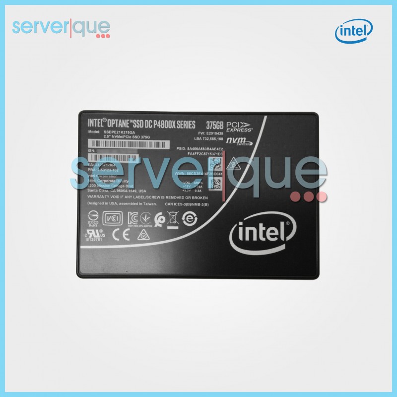 SSDPE21K375GA Intel Optane DC P4800X 375GB PCI e 3.0 NVMe 3D XPoint U.2 2.5" SSD