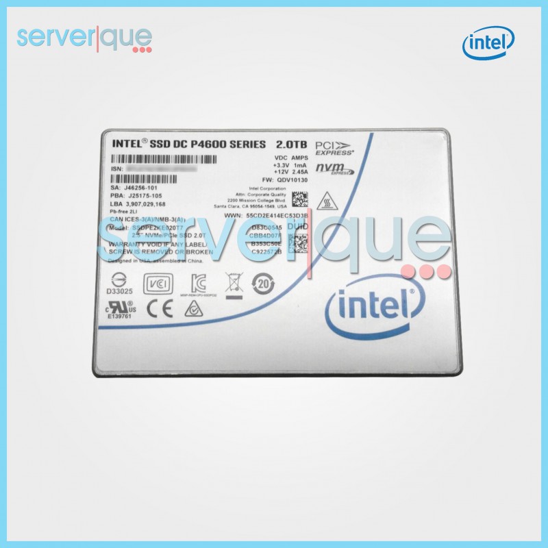Intel SSDPE2KE020T7 DC P4600 2TB PCI Express NVMe 2.5" Solid State Drive