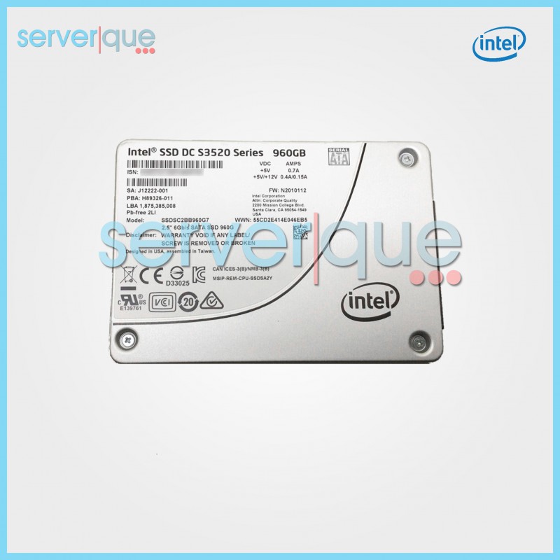 SSDSC2BB960G7 Intel DC-S3520 Series 960GB SATA 6Gbps 2.5" Solid State Drive SSDSC2BB960G7 Intel DC-S3520 Series 960GB SATA 6Gbps 2.5" Solid State Drive