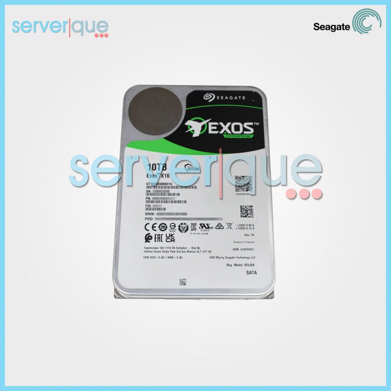 ST10000NM001G Seagate Exos X16 10TB 7.2K SATA 6Gbps 3.5" 256MB Cache Hard Drive ST10000NM001G Seagate Exos X16 10TB 7.2K SATA 6Gbps 3.5" 256MB Cache Hard Drive