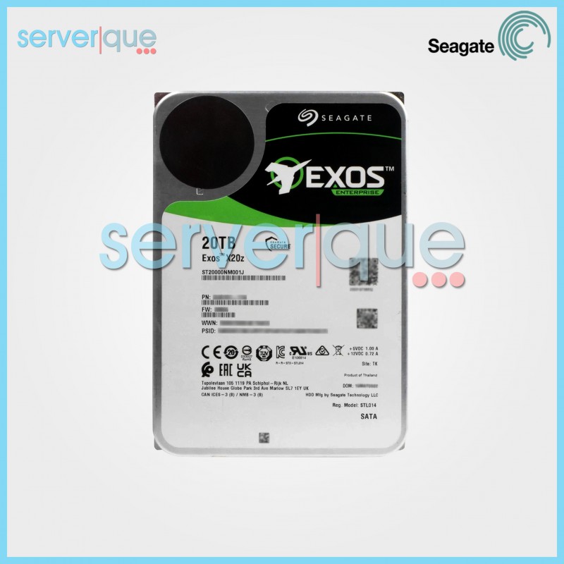 Seagate ST20000NM001J Exos X20z 20TB 3.5" 7200RPM SATA 6Gbp 256MB SMR Hard Drive