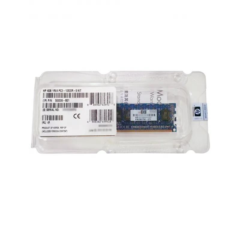 593339-B21 HP 4GB PC3-10600R DDR3-1333MHz ECC CL9 Single Rank Memory – ServerQue 593339-B21 HP 4GB PC3-10600R DDR3-1333MHz ECC CL9 Single Rank Memory – ServerQue