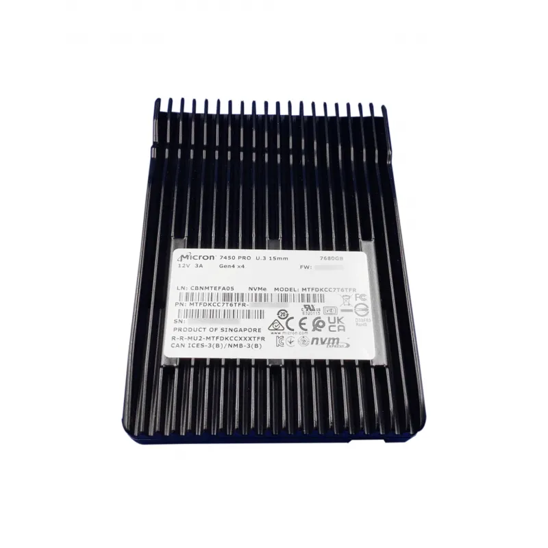 Micron MTFDKCC7T6TFR 7450 PRO 7.68TB U.3 PCIe 4.0 NVMe 2.5" TLC Internal SSD – ServerQue Micron MTFDKCC7T6TFR 7450 PRO 7.68TB U.3 PCIe 4.0 NVMe 2.5" TLC Internal SSD – ServerQue