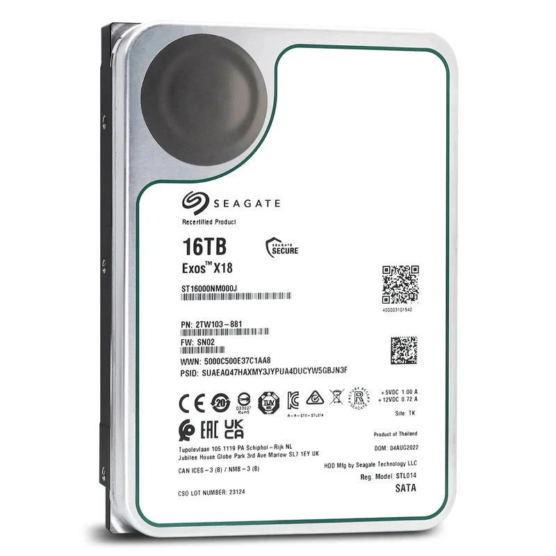 ST16000NM000J Seagate Exos X18 16TB SATA 6Gbps 7.2K RPM 256MB 3.5" Internal HDD – ServerQue